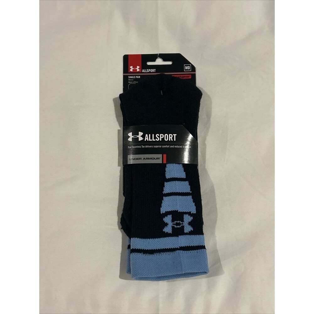 Under Armour Allsport Socks Black Blue Mens Medium Sizes 4 - 8.5